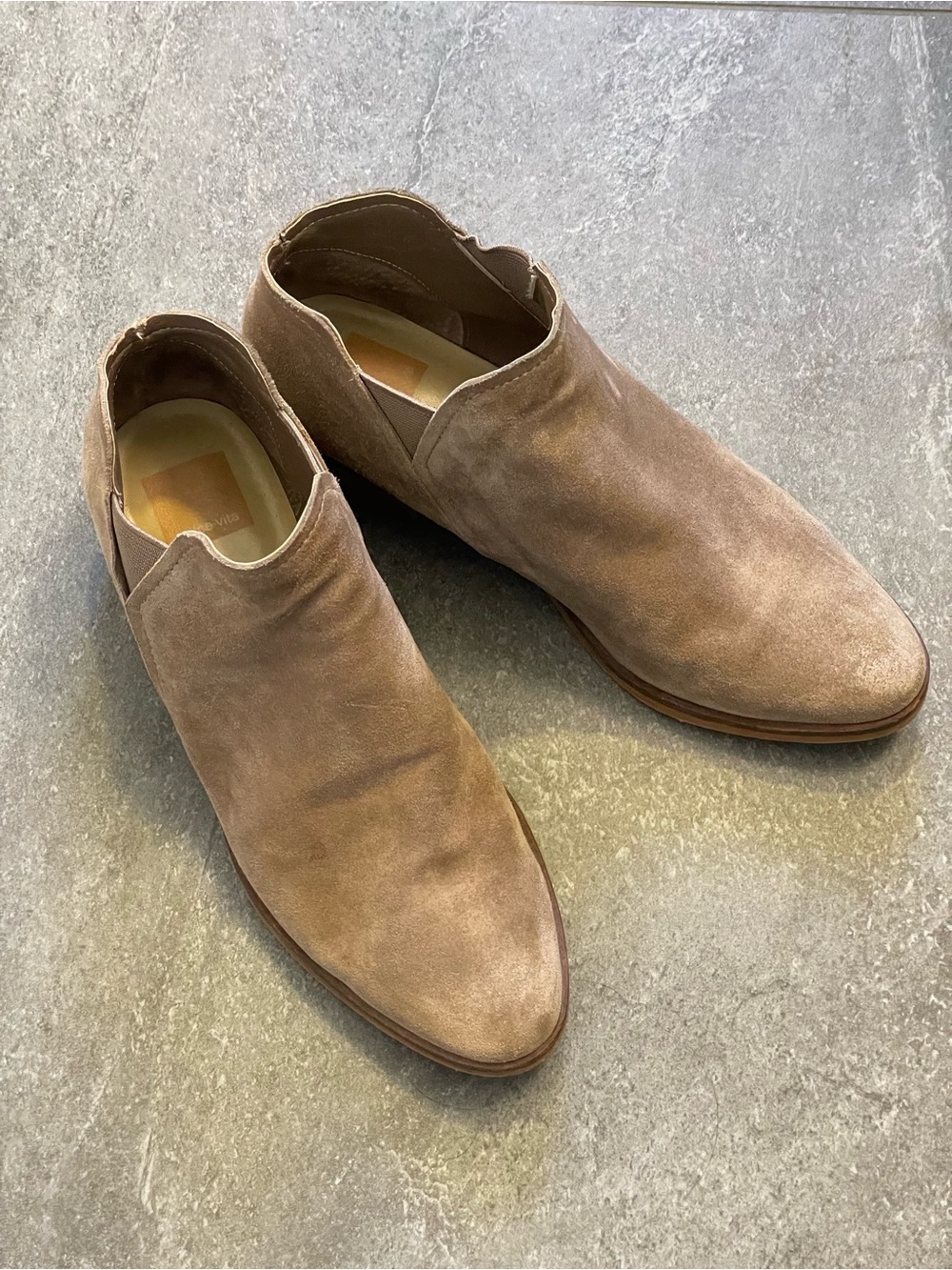Dolce Vita Taupe Suede Ankle Booties